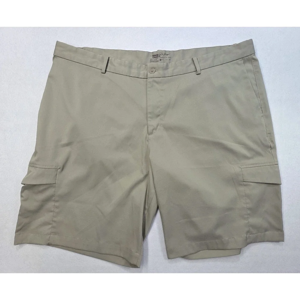 Actual Nike Golf Cargo Shorts Mens 42 Beige LIMITED USE Performance‎ Dri-Fit